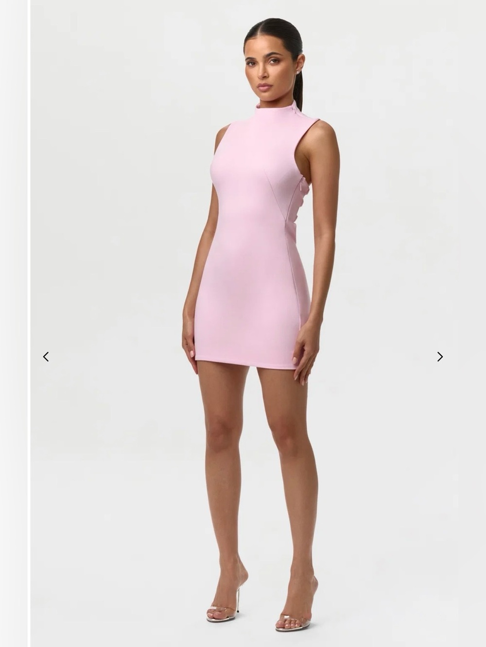 Naked Wardrobe Ponte Cut Out Mini Dress Cotton Candy - Picture 3 of 7